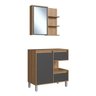 Gabinete de Banheiro 80cm Paula com Espelheira 01 Porta sem Cuba - 2