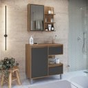 Ver imagem 1 de Gabinete de Banheiro 80cm Paula com Espelheira 01 Porta sem Cuba