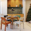 Ver mais imagens de Mesa de Jantar Madeira Maciça Redonda 4 Lugares Olmo Marrom/Mel