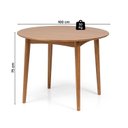 Ver imagem 3 de Mesa de Jantar Madeira Maciça Redonda 4 Lugares Olmo Marrom/Mel
