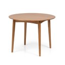 Ver imagem 1 de Mesa de Jantar Madeira Maciça Redonda 4 Lugares Olmo Marrom/Mel