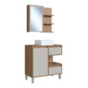Ver imagem 2 de Gabinete de Banheiro 80cm Paula com Espelheira 01 Porta e Cuba Branca