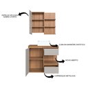 Ver imagem 4 de Gabinete de Banheiro 80cm Paula com Espelheira 01 Porta e Cuba Branca Marrom/Mel/Arenas