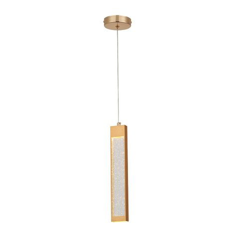 Pendente 2×7×30cm 5w 3000k Bivolt Metal Dourado+cristal