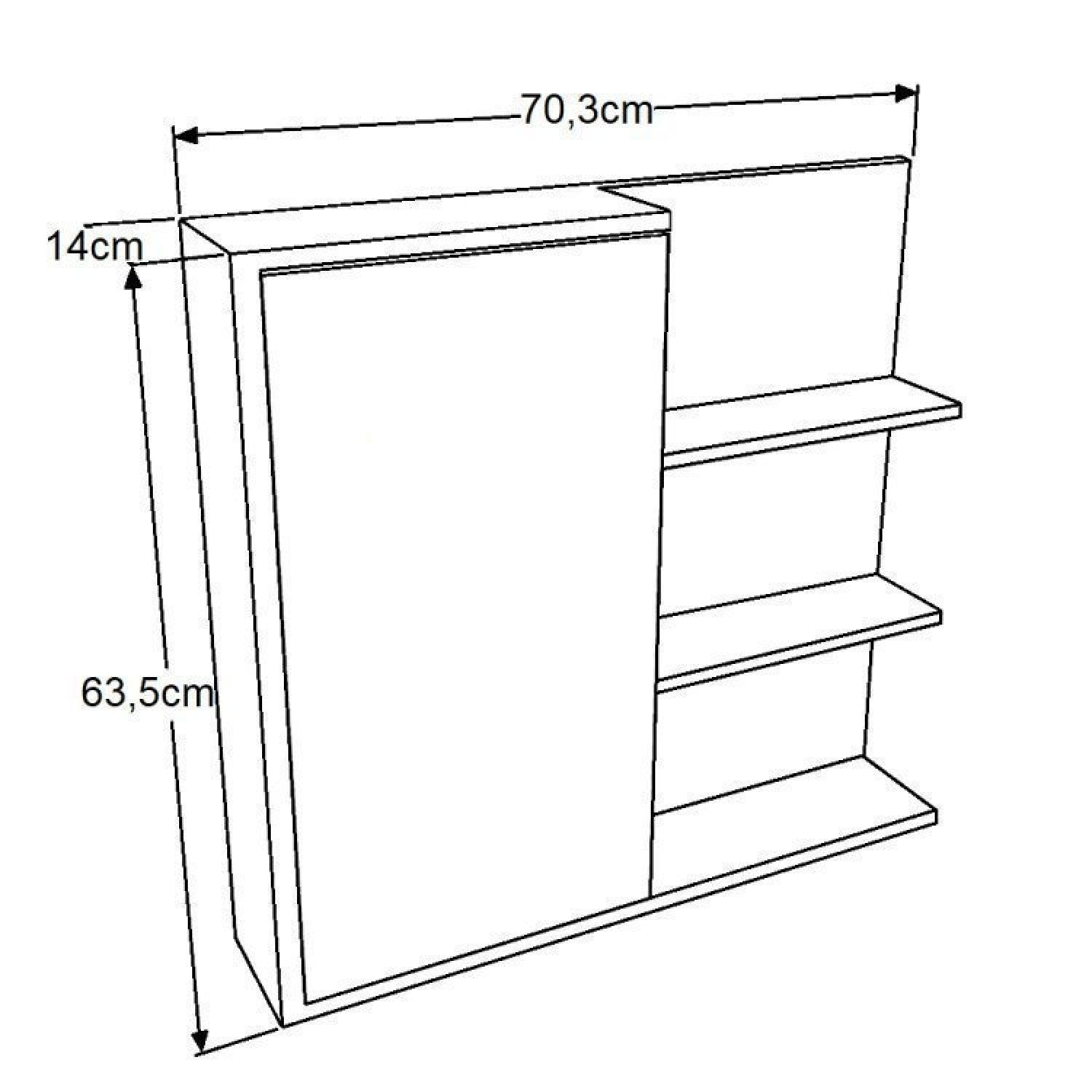 Gabinete de Banheiro 80cm Paula com Espelheira 01 Porta e Cuba Branca - 8