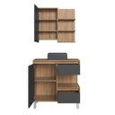 Ver imagem 3 de Gabinete de Banheiro 80cm Paula com Espelheira 01 Porta e Cuba Preta