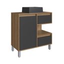 Ver imagem 6 de Gabinete de Banheiro 80cm Paula com Espelheira 01 Porta e Cuba Preta Marrom/Mel/Grafite