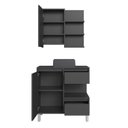 Ver imagem 3 de Gabinete de Banheiro 80cm Paula com Espelheira 01 Porta e Cuba Preta