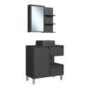 Ver imagem 2 de Gabinete de Banheiro 80cm Paula com Espelheira 01 Porta e Cuba Preta