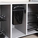 Ver imagem 2 de Lixeira Dupla Deslizante 15l Flat Cozinha Aço Pintado Preto