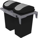 Ver imagem 1 de Lixeira Dupla Deslizante 15l Flat Cozinha Aço Pintado Preto