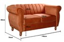 Ver imagem 4 de Namoradeira Decorativa Chesterfield Sofá Realeza Vintage - Veludo Terracota