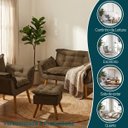 Ver imagem 4 de Kit Namoradeira Poltrona e Puff Decorativo para Sala Recepção Manicure Consultório Alice Suede