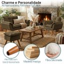 Ver imagem 3 de Kit Namoradeira Poltrona e Puff Decorativo para Sala Recepção Manicure Consultório Alice Suede