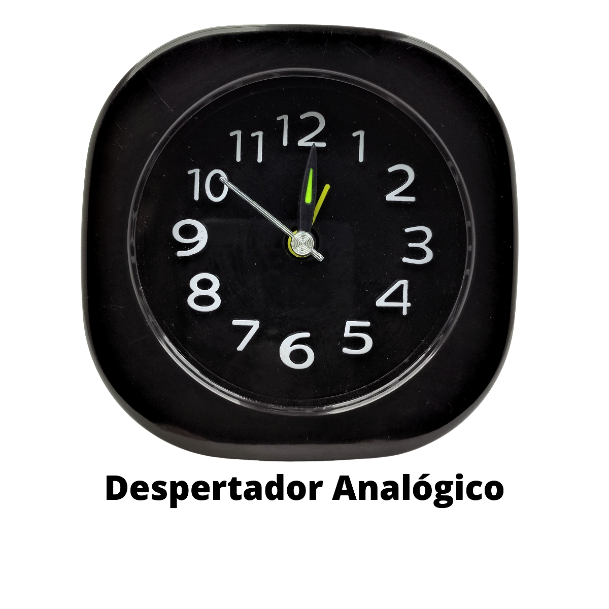 Relógio Despertador de Cabeceira Retrô Alarme Analogico Colorido Infantil Pilha Preto - 1