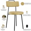 Ver imagem 4 de Kit 04 Cadeiras Decorativas Estofada Sala de Jantar Barcelona L02 Couríssimo Casco Fendi - Lyam Deco
