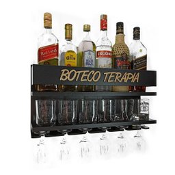 Barzinho de Parede - Boteco Terapia - 54x28 - Preto - 2