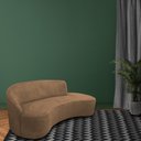 Ver imagem 2 de Sofá Curvo 04 Lugares 230cm Eron Braço Direito Linho Camel - Nexta Casa