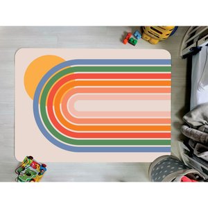 Tapete Infantil Emborrachado Antiderrapante Divertido 95cmx130cm Rainbow