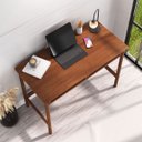 Ver imagem 4 de Escrivaninha Rattan Escandinavo Madeira 2 Gavetas Rodrigo Castanho Verniz Idimex