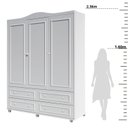 Ver imagem 5 de Guarda-roupa Infantil Provençal 3 Portas Paris