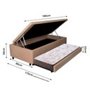 Ver imagem 2 de Bicama Box Baú Solteiro 88x188cm em Courino com Colchão Adapto Molas Ensacadas Ecoflex B&G