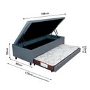 Ver imagem 2 de Bicama Box Baú Solteiro 88x188cm em Courino com Colchão Adapto Molas Ensacadas Ecoflex B&G