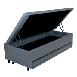 Bicama Box Baú Solteiro 88x188 Cm em Courino com Colchão Adapto Molas Ensacadas Ecoflex - 3