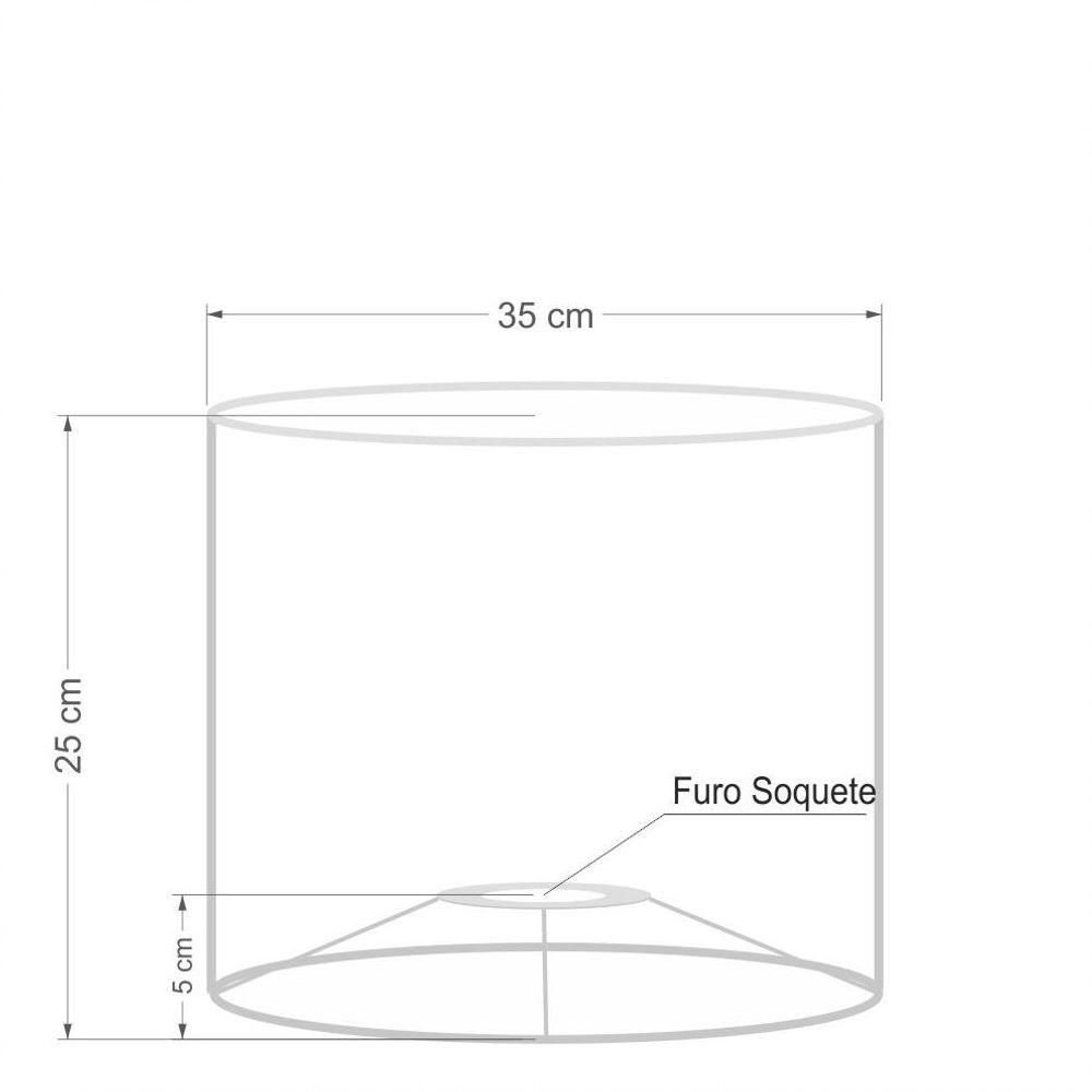 Cúpula Abajur Tecido Cilíndrica Cp-8015 Ø35x25cm Preto - 3