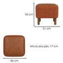 Ver imagem 3 de Puff Decorativo Verso 45x51 cm Pes Madeira Linho Color Trend e Courino Tca 303 Tcs 727 Moll