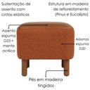 Ver imagem 5 de Puff Decorativo Verso 45x51 cm Pes Madeira Linho Color Trend e Courino Tca 303 Tcs 727 Moll