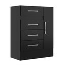 Ver imagem 2 de Cômoda Sapateira Grande 4 Gavetas 1 Porta Preto