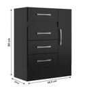 Ver imagem 3 de Cômoda Sapateira Grande 4 Gavetas 1 Porta Preto
