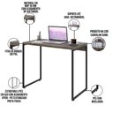 Ver imagem 7 de Kit Escritório Estante Areta 5 Prateleiras Mesa Industrial Aspen 90cm C01 Carvalho Dark - Lyam