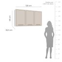 Ver imagem 4 de Armário de Cozinha Aéreo Amara 120x66cm com 3 Portas Branco/Creme 250023