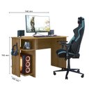 Ver imagem 4 de Escrivaninha Mesa Escritório e Gamer com Suporte para Cpu 114cm Freijo Toq Marrom