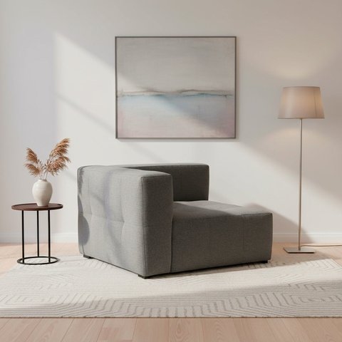 Sofá Modular Canto para Sala de Estar Burgos Cinza