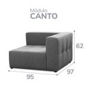 Ver imagem 3 de Sofá Modular Canto para Sala de Estar Burgos Cinza