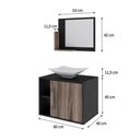 Ver imagem 5 de Conjunto Balcão C-cuba L38 e Espelheira Soft 600 Preto Ônix C-carvalho Dark Preto Ônix C-nogal