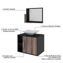Ver imagem 4 de Conjunto Balcão C-cuba L38 e Espelheira Soft 600 Preto Ônix C-carvalho Dark Preto Ônix C-nogal