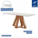 Ver imagem 6 de Mesa de Jantar 4 Lugares Kyra/Canela com Vidro Cinamomo/Off White/Suede Bege - Cel Móveis