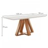 Mesa de Jantar 4 Lugares Kyra/Canela com Vidro Cinamomo/Off White/Suede Bege - Cel Móveis - 4