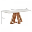 Ver imagem 4 de Mesa de Jantar 4 Lugares Kyra/Canela com Vidro Cinamomo/Off White/Suede Bege - Cel Móveis