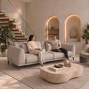 Ver mais imagens de Sofá Living 3 Lugares Linho 210cm Bege Siena