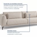 Ver imagem 4 de Sofá Living 3 Lugares Linho 210cm Bege Siena