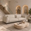 Ver imagem 1 de Sofá Living 3 Lugares Linho 210cm Bege Siena