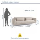 Ver imagem 3 de Sofá Living 3 Lugares Linho 210cm Bege Siena
