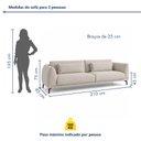 Ver imagem 4 de Sofá Living 3 Lugares com Almofadas 210cm Siena