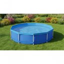 Ver imagem 2 de Piscina Estruturada Estrutural Redonda PVC Capa Forro Filtro 2200L 4500L Azul Mor