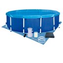 Ver imagem 4 de Piscina Estruturada Estrutural Redonda PVC Capa Forro Filtro 2200L 4500L Azul Mor